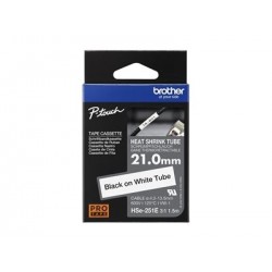 BROTHER HSE251E Black on white heat shrink tape 21mm BROTHER HSE251E Black on white heat shrink tape 21mm