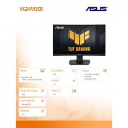 Monitor 24 cale VG24VQER 2xHDMI DisplayPort czarny 1ms